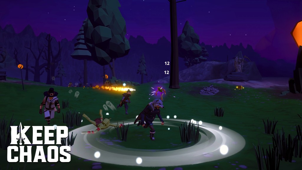 Keep Chaos gameplay — nighttime forest combat